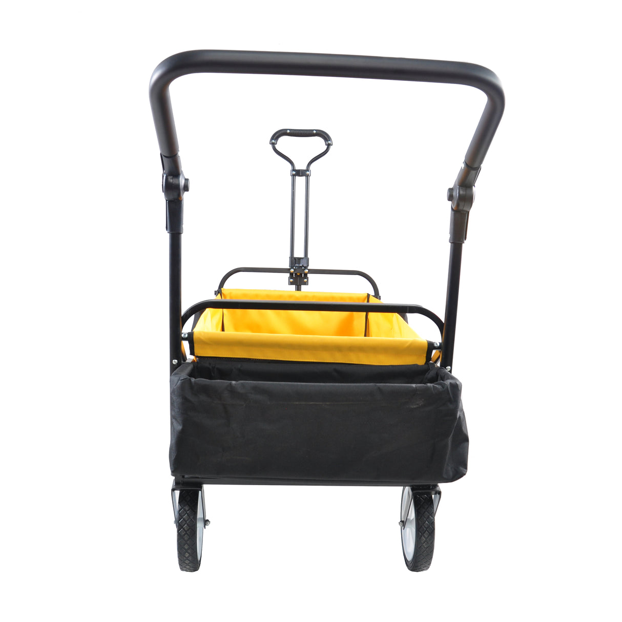 Chariot pliant pliable utilitaire extérieur robuste jardin Portable chariot à main porte-boissons poignées réglables jaune