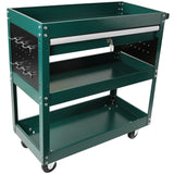 3 Tier Rolling Tool Cart Heavy Duty Utility Organizer na may Storage Drawer Industrial Commercial Service para sa Mechanics Garage Warehouse at Repair Shop