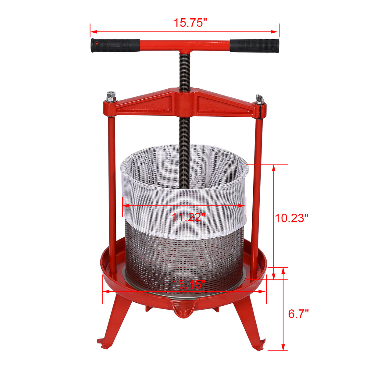 Fruit Wine Press and Crusher 100% Nature Apple Grape Berries Crusher Manual Juice Maker for Kitchen