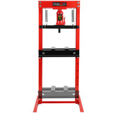 20 Ton Hydraulic Shop Floor Press Steel H-Frame Adjustable Working Table Stand Jack para sa Mga Gear at Bearing na Pula