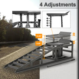 2 Pack Hydraulic Car Ramp 5T 11000lbs Low Profile Lift Service Truck Trailer Garage Taas ng Sasakyan--Gray