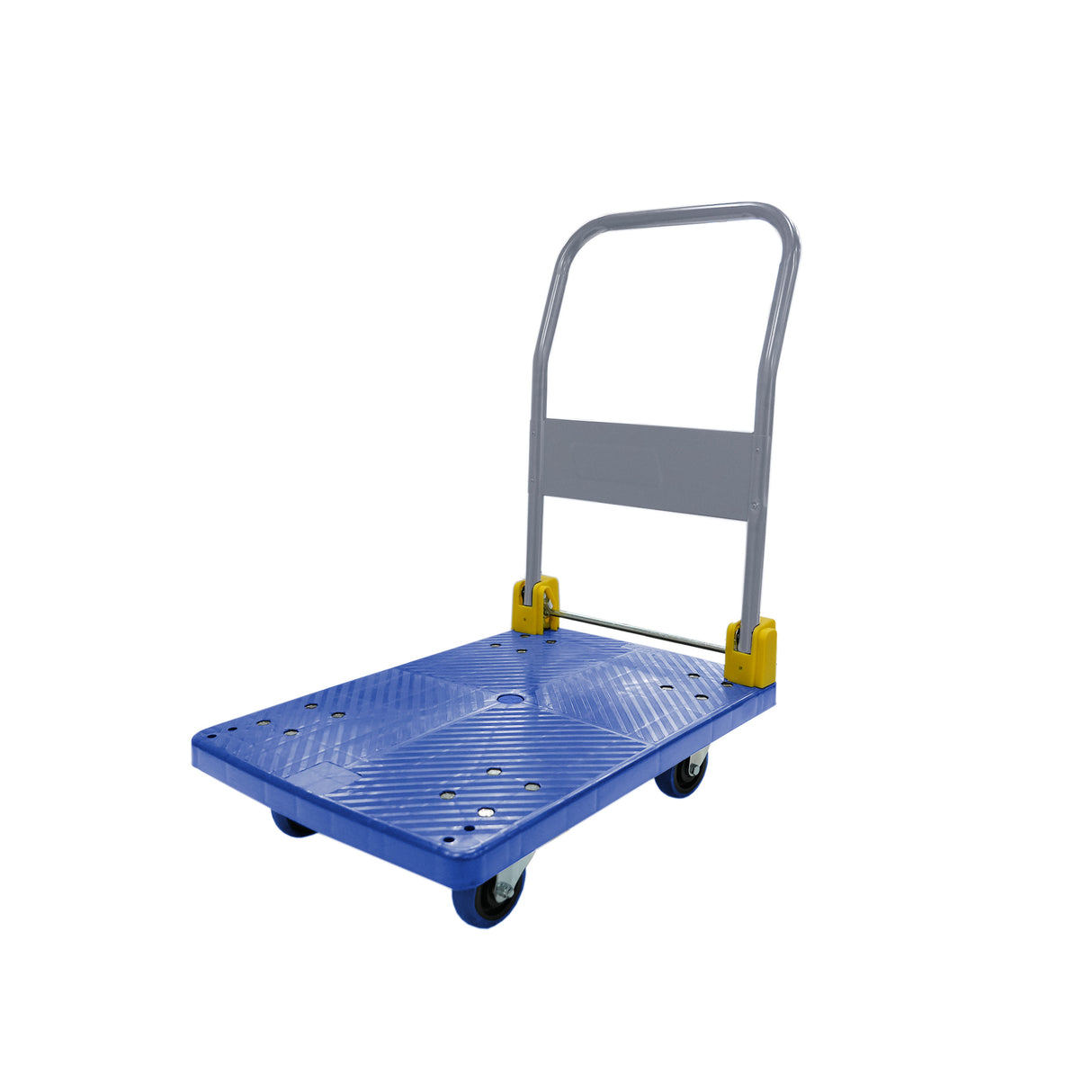 Foldable Platform Push Hand Truck Cart 440 lbs. Capacity 2 Swivel Brake Wheels--Blue