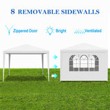 10'x10' Party Tent Outdoor Heavy Duty Gazebo Wedding Canopy + 4 Removable Walls White