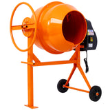 Cement Mixer 5 Cu. Ft Electric Concrete Machine 650W AC Motor Portable Power for Mortar Stucco and Fodder