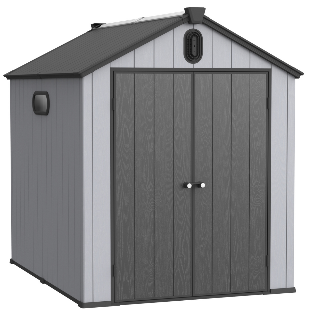 6×8ft Plastic Storage Shed para sa Backyard Garden Big Spire Tool Black Gray