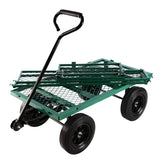 Solid Wheels Tools Cart Wagon Garden Trucks Transport Firewood Green