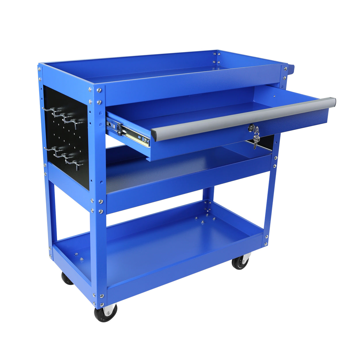 1-Drawer Utility Cart Rolling Tool Premium Heavy Duty Industrial Storage Organizer Mechanic Service with Wheels and Locking System