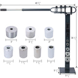 Pedestal Floor Compact Bender 7 Dies Versatile Compact Metal Tubing 44' Mount Powdercoat Telescoping Handle Maximum 5/8" Thick 1-15/16" Width Gray