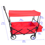 Chariot de plage pour courses de jardin, chariot pliable rouge