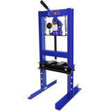 Steel H-Frame Hydraulic Garage Shop Floor Press with Stamping Plates and Pressure Gauge 6 Ton Capacity-Blue