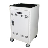 Mobile Charging Cart and Cabinet for Tablets Laptops 30-Device with Combination Lock White