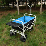 Klappwagen, Garten-Einkaufswagen, Strandwagen, Weiß, Schwarz, Blau