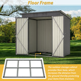 6 x 4 ft Outdoor Storage Shed Lahat ng Weather Tool para sa Hardin sa Backyard Lawn Black