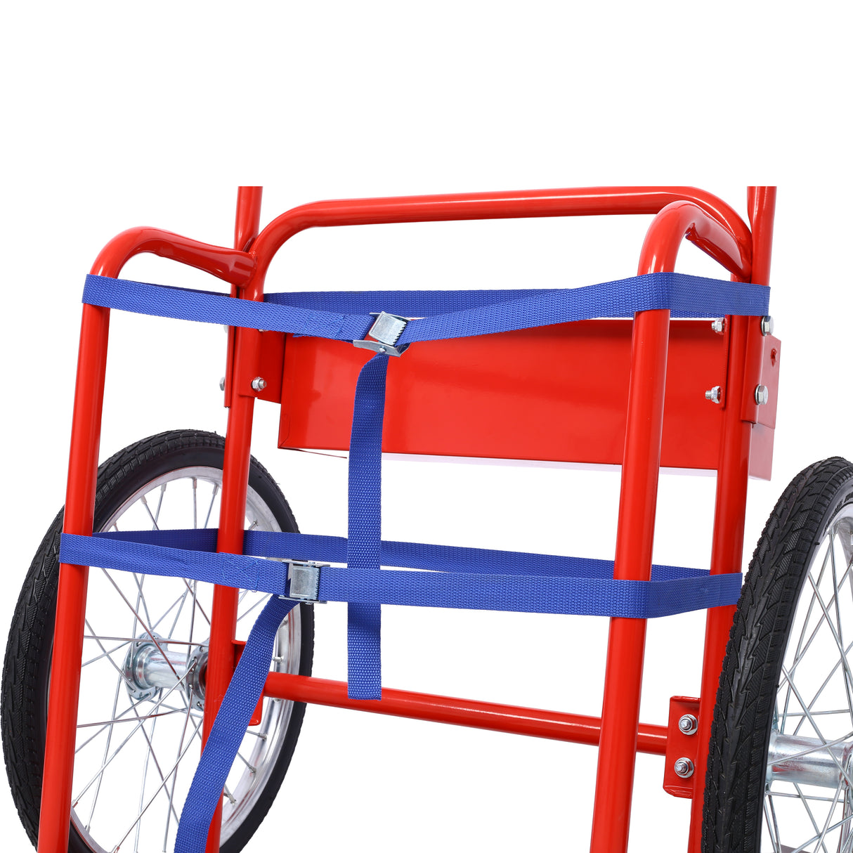 Malaking Dual Oxygen Tank Cart Dolly Double Cylinder 20" Pneumatic Wheels May kasamang dalawang Fastening Belt