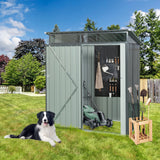 5ft x 3ft Outdoor Metal Storage Shed Transparent Plate Gray