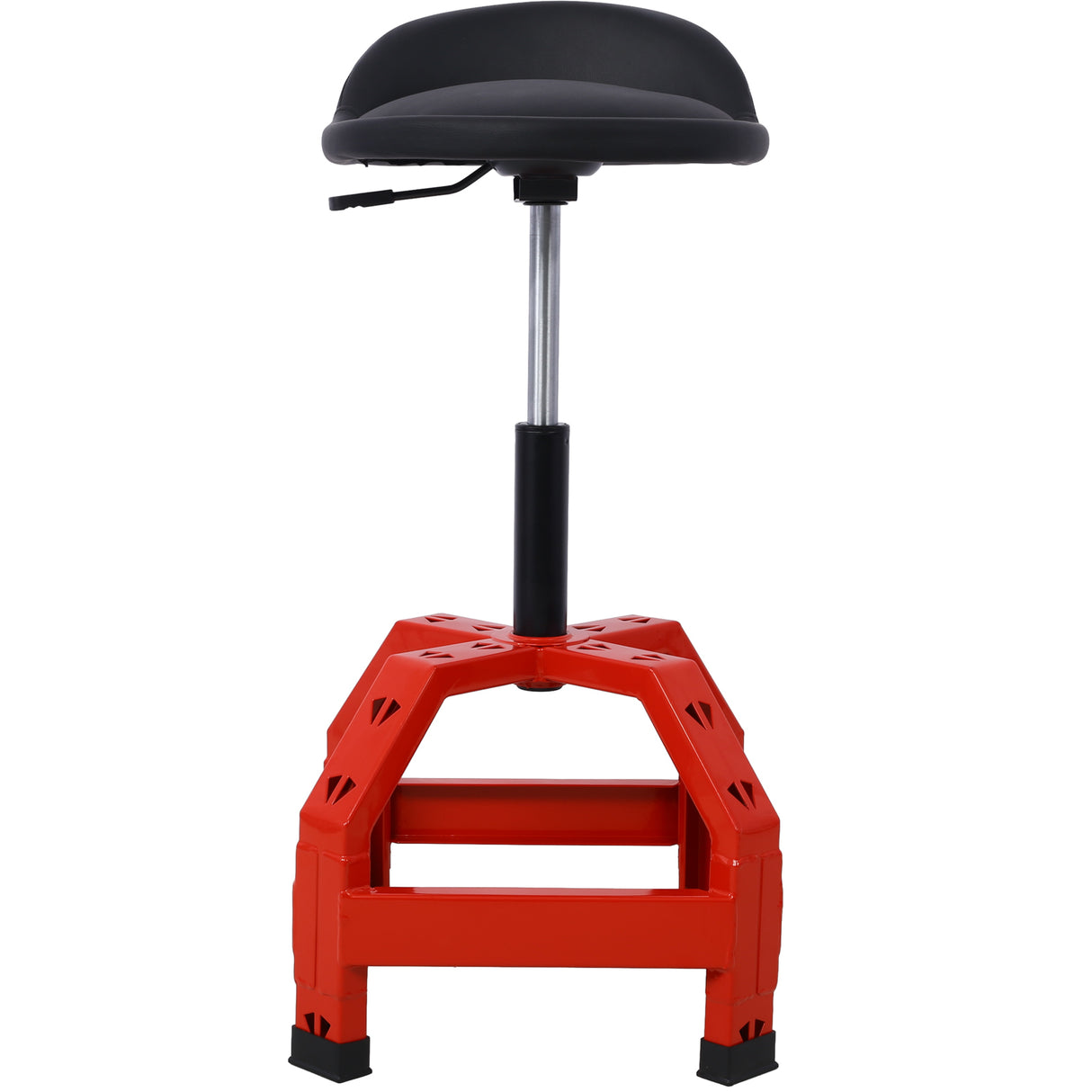 Taburete giratorio neumático de 360 ​​grados, asiento con ruedas mecánicas, resistente, rojo, capacidad de 300 libras