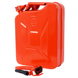 3 Pcs/Set 20 Liter (5 Gallon) Jerry Fuel Can with Flexible Spout Portable Tank Steel Gasoline Cars Trucks Equipment Red