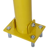 Parking Bollard Pole Barrier with Lock Car Protection Posts Home Garage Street Decor Round--Yellow