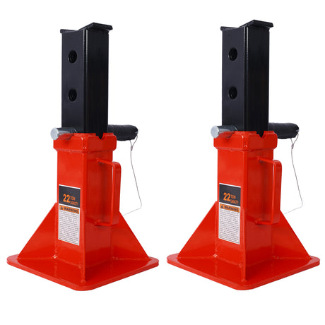 1 Pair Heavy Duty Pin Type Propesyonal na Car Jack Stand na may Lock na 22 Ton (44,000 lb) na Kapasidad na Pula