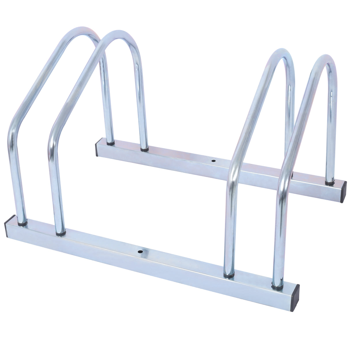 2 Bikes Floor Bike Stand Parking Rack Garage Storage Indoor/Outdoor 22-28" Wheel Max Tire Width 2.15" Galvanization