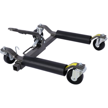 Set ng (2) Wheel Dolly Car Skates Pagpoposisyon ng Sasakyan Hydraulic Tire Jack Ratcheting Foot Pedal Lift Car Dolly 1,250lbs