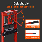 12-Ton Capacity Floor Mount with Press Plates H-Frame Garage Press Adjustable Working Table Height Red