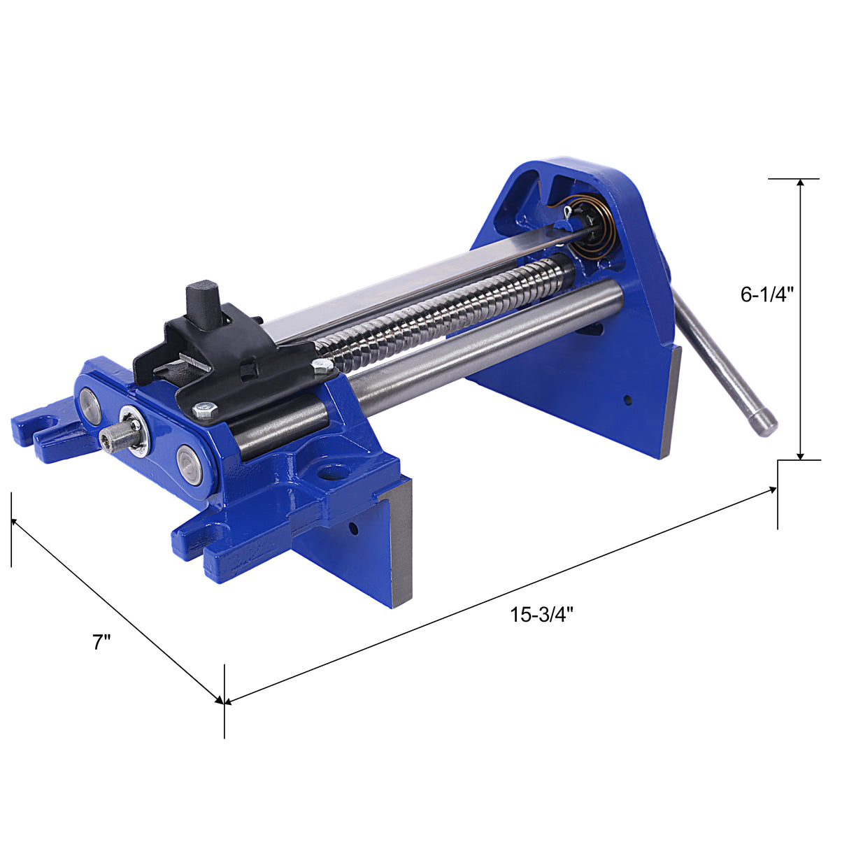 Rapid Action Woodworking Vise Quick Release Lever for Adjustments 7 Inch Jaw Width Made with Heavy-Duty Cast Iron--Blue