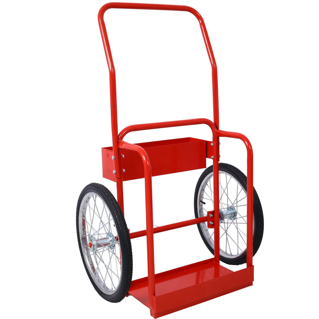 Malaking Dual Oxygen Tank Cart Dolly Double Cylinder 20" Pneumatic Wheels May kasamang dalawang Fastening Belt