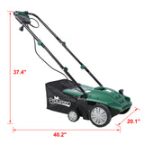 Garden Scarifier 2-in-1 13INCH Dethatcher Scarifier 12 Amp Electric Lawn Dethatcher na Matatanggal na Collection Bag na Napakalaki 31.7QT