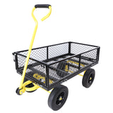 Roues solides outils chariot chariot camions de jardin Transport bois de chauffage noir jaune