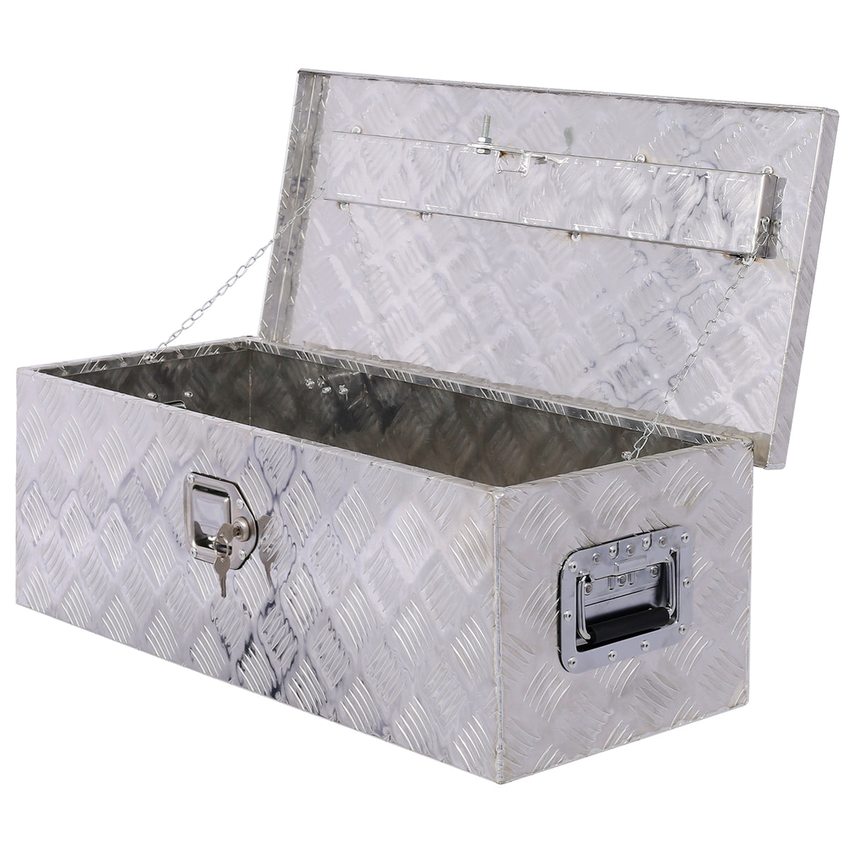 30inch Aluminum Tool Box Heavy Duty Truck Bed Outdoor Trailer Pickup Storage RV Organizer Underbody w/Lock Keys Silver