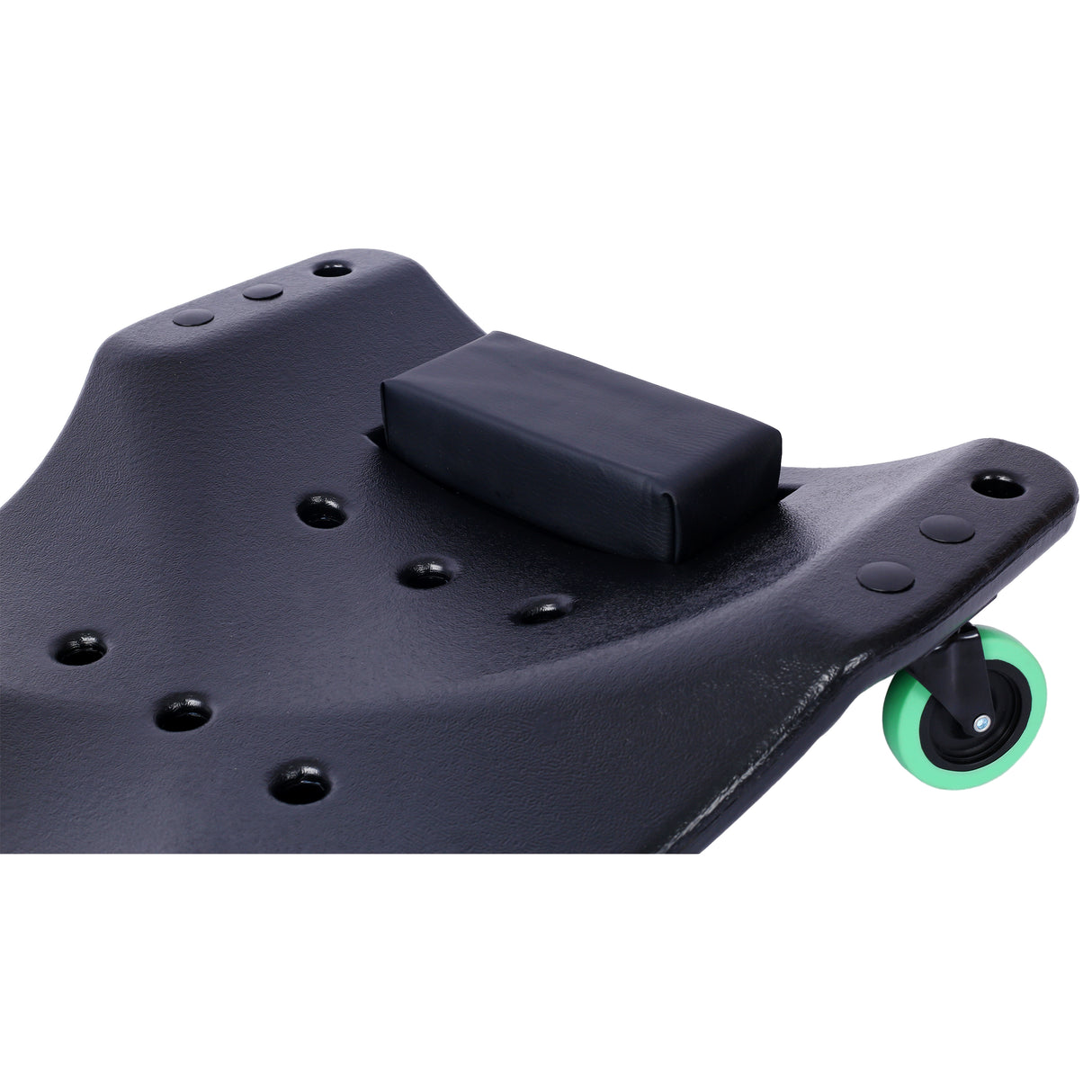 Plastic Creeper 48 Inch Blow Molded Ergonomic HDPE Body na may Padded Headrest at Dual Tool Trays 440 Lbs Capacity Black