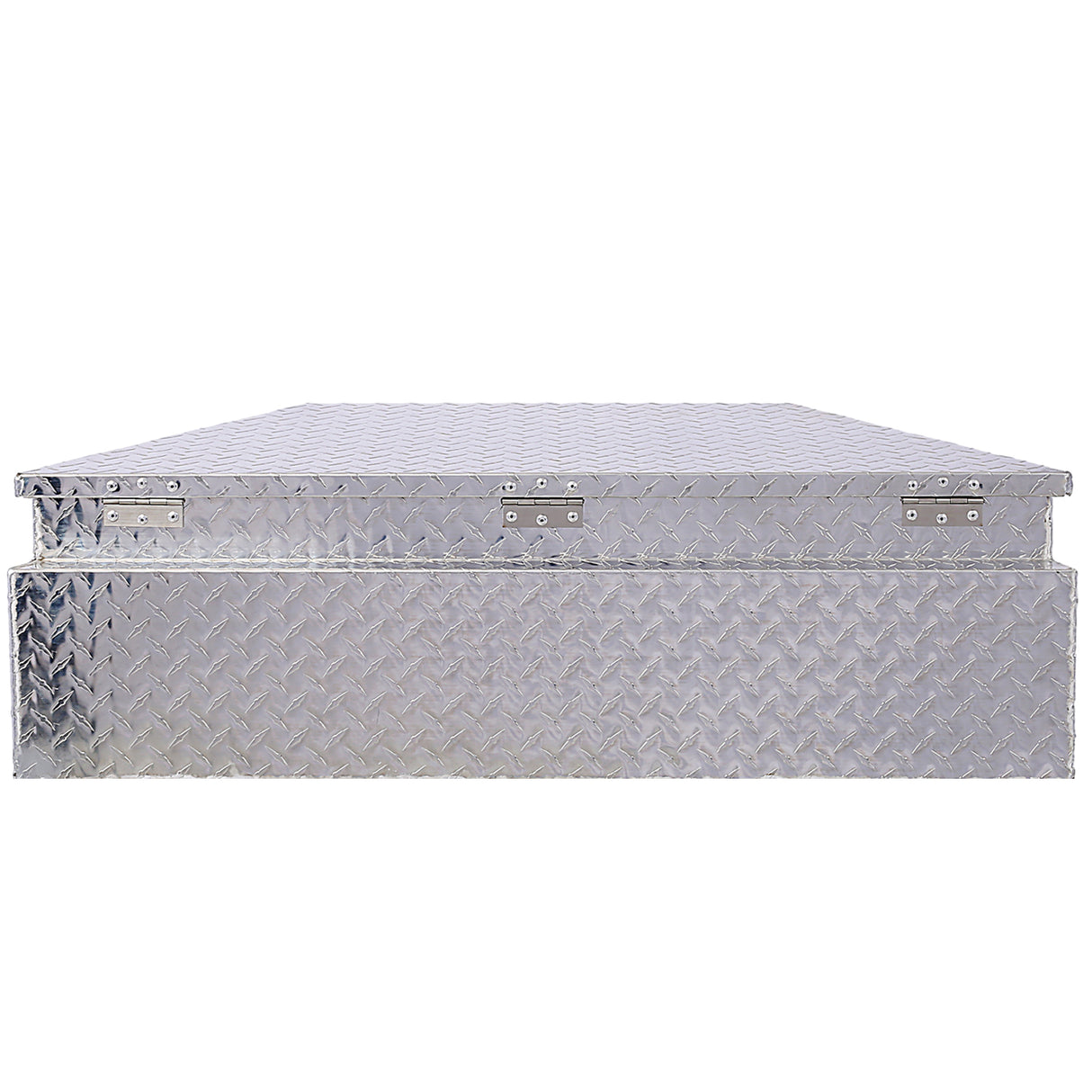 Caja de herramientas de aluminio de 39 pulgadas, caja de camión resistente, almacenamiento para camioneta y remolque al aire libre, organizador para RV debajo de la carrocería con llaves de bloqueo, plateado, 39x16,5x11,8 pulgadas