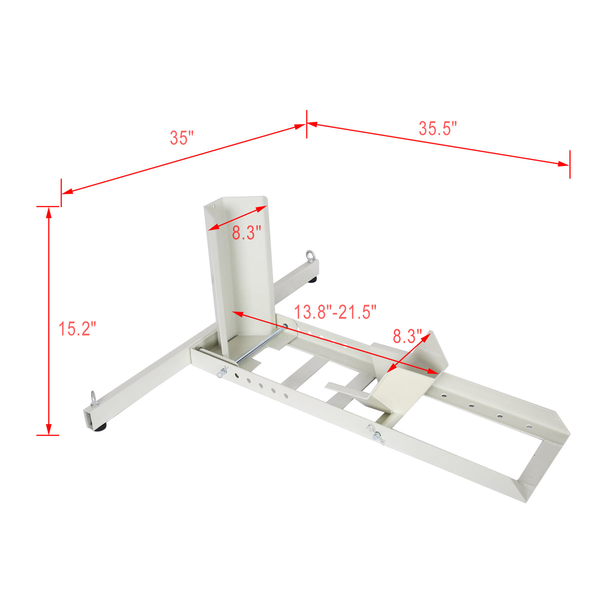 1800 lb. Kapasitet Motorsykkelstativ/hjulkloss Justerbar Heavy Duty med 4 sett feste