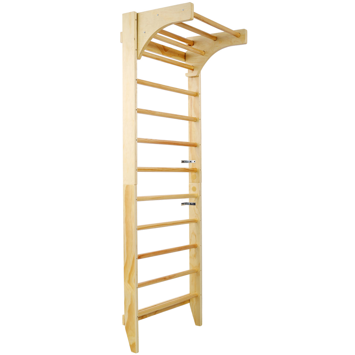 Wooden Swedish Ladder Stall Bars Set for Physical Therapy & Gymnastics with Adjustable Pull-up Bar 286 lbs Capacity