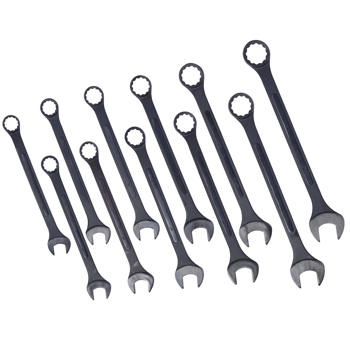 Jumbo Combination Wrench Set Extra Large Metric 1-5/16'' to 2'' Black Oxide with Pouch 11-piece