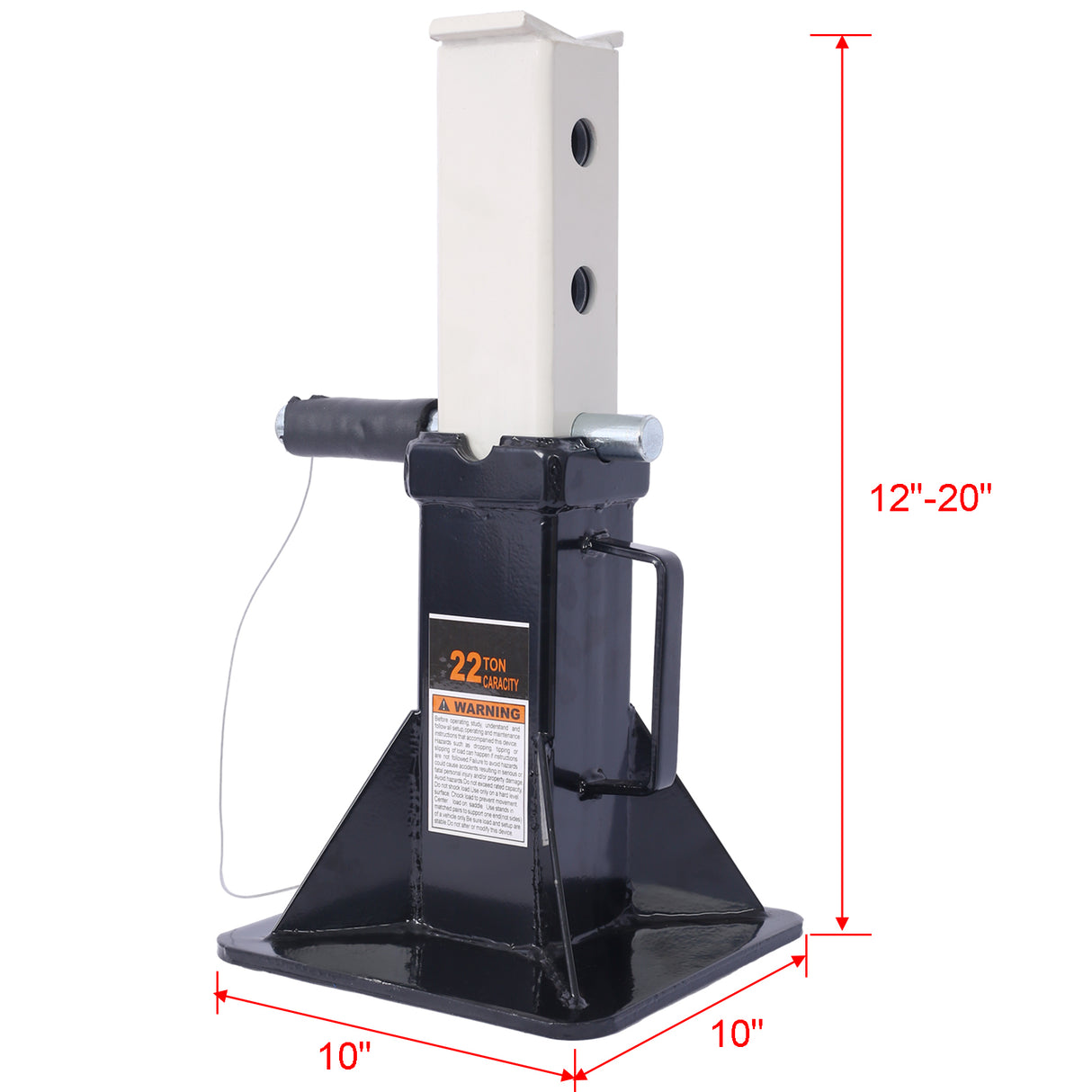 1 Pair Heavy Duty Pin Type Professional Car Jack Stand with Lock 22 Ton (44,000 lb) Capacity--Black