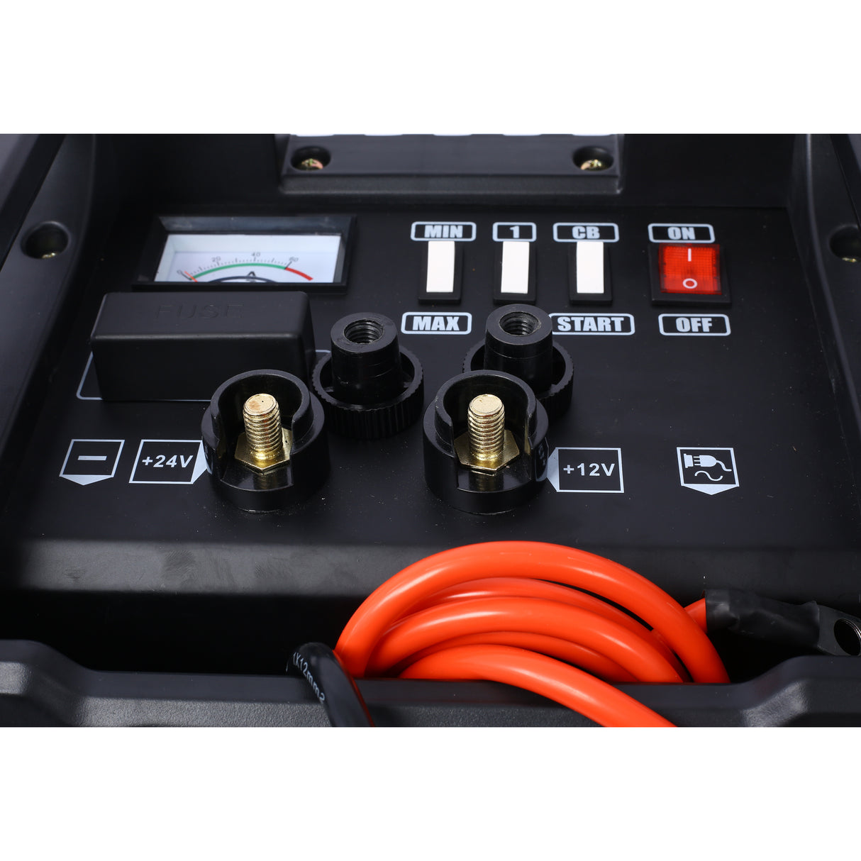 12V & 24V Wheeled Battery Charger Fully Automotive Battery Maintainer Jump Starter Dial Display Telescopic Handle