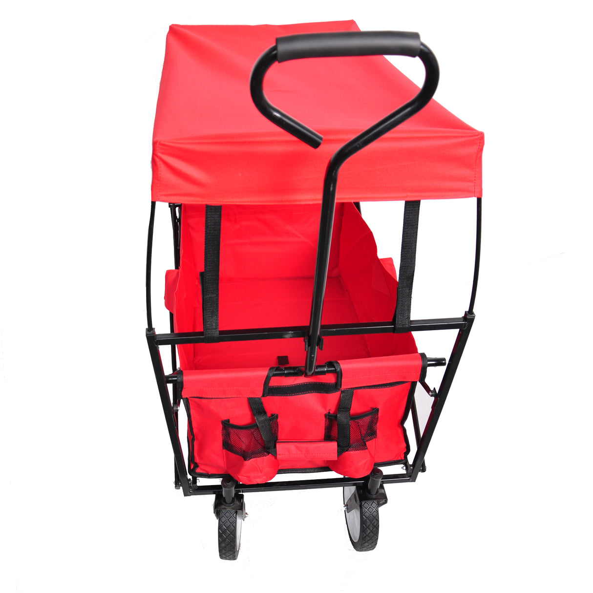 Chariot de plage pour courses de jardin, chariot pliable rouge