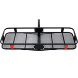 Hitch Mount Cargo Carrier Basket 60" X 21" X 6" + Waterproof Cargo Bag 16 Cubic Feet(56" 20" 20") Hauling Weight Capacity of 500 Lbs and A Folding Arm with Hitch Stabilizer Net and Straps