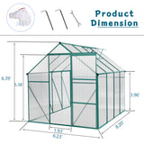 6 x 8 FT Outdoor Patio Greenhouse Green