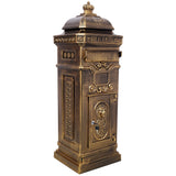 Mailbox Residential The Court Large-Capacity Letter Box Garden Floor Safety Outdoor Rainproof Postbox Statue--Copper