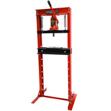 12 Ton Hydraulic Shop Floor Press Steel H-Frame with Plates Adjustable Working Table Stand Jack for Gears and Bearings