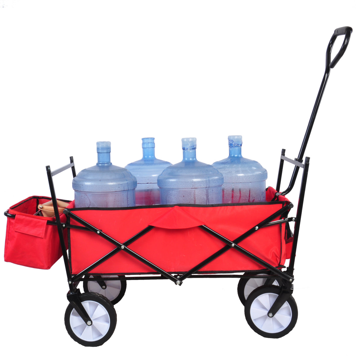 Garden Shopping Beach Cart Folding Wagon Red