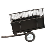 Heavy Duty Lawn Mower Trailer Steel Dump Truck 661.4 Lbs Load Garden Utility na may Matatanggal na Sidewalls para sa Transporting Soil Peat Building Materials Steel