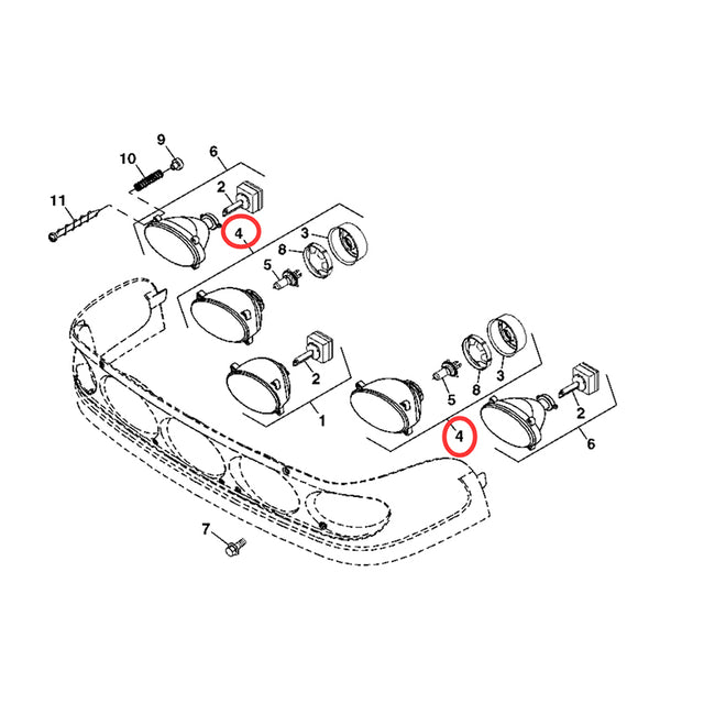 4 STK Frontlykt RE260102 RE173600 Passer til John Deere traktor 8120 8130 8230 8330 8530 9330