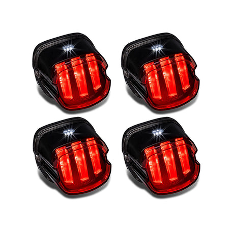 Feu arrière de frein LED TBL0391 pour moto Harley Davidson Dyna Fatboy Street Glide Softail, 4 pièces