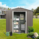 8ft x 4ft Outdoor Metal Storage Shed na may Window Gray