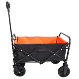 Mini Folding Wagon Garden Shopping Beach Cart Black Yellow