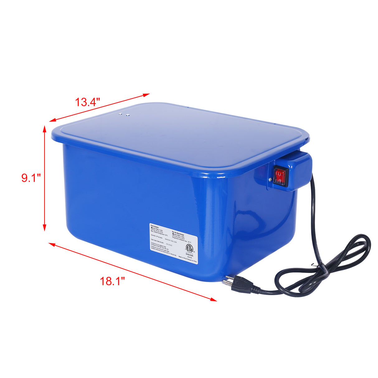 Cabinet Parts Benchtop Automotive Washer with 110v Electrical Pump 3.5 Gallon Blue